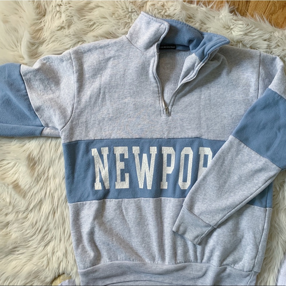 BRANDY MELVILLE Newport Half Zip Sweatshirt